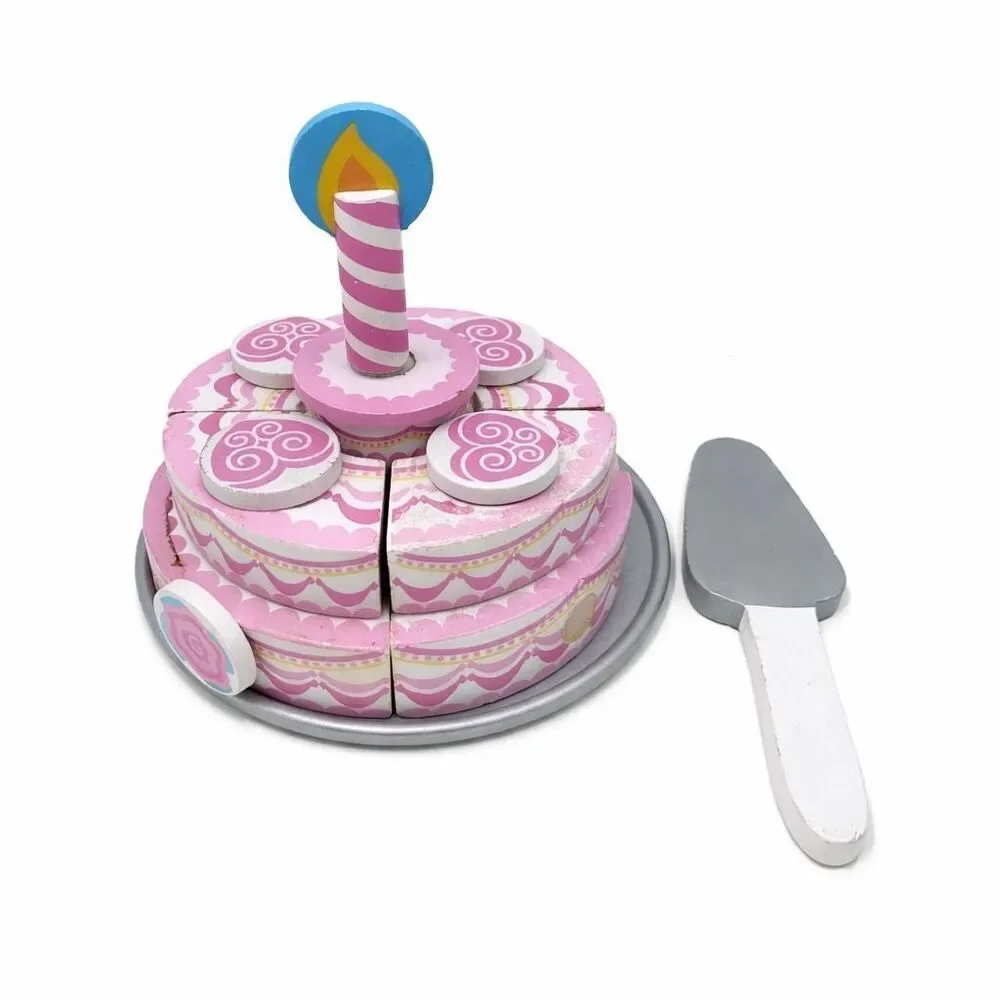 *MELISSA & DOUG Triple Layer Party Cake #4069 Age 3+ Preschool wood food playset